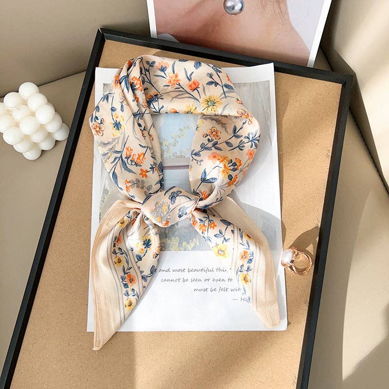 Fresh Floral Print Headscarf Square Scarf MK2BLW6W6NSI07