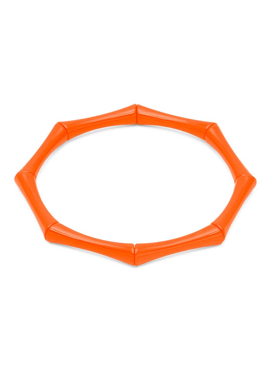 Enamel Bamboo-Style Stretch Bracelet