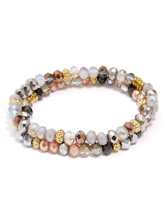 Colorful Crystal Beaded Stretch Bracelet