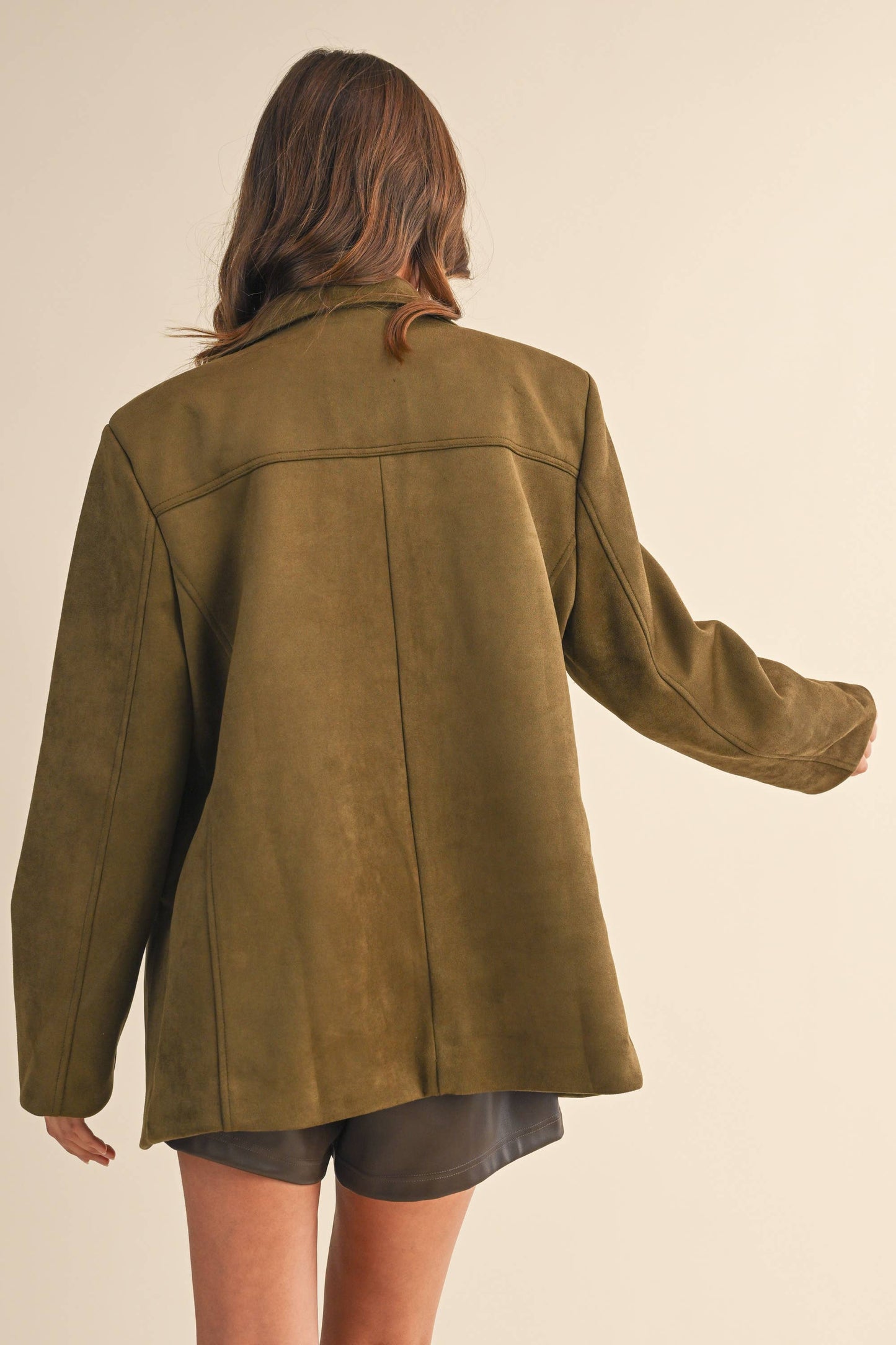 SUEDE OVERSIZED BLAZER JACKET