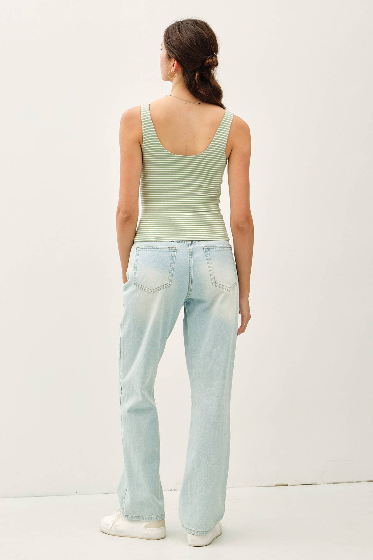 ULTRA SOFT DOUBLE LINED STRIPED TANK