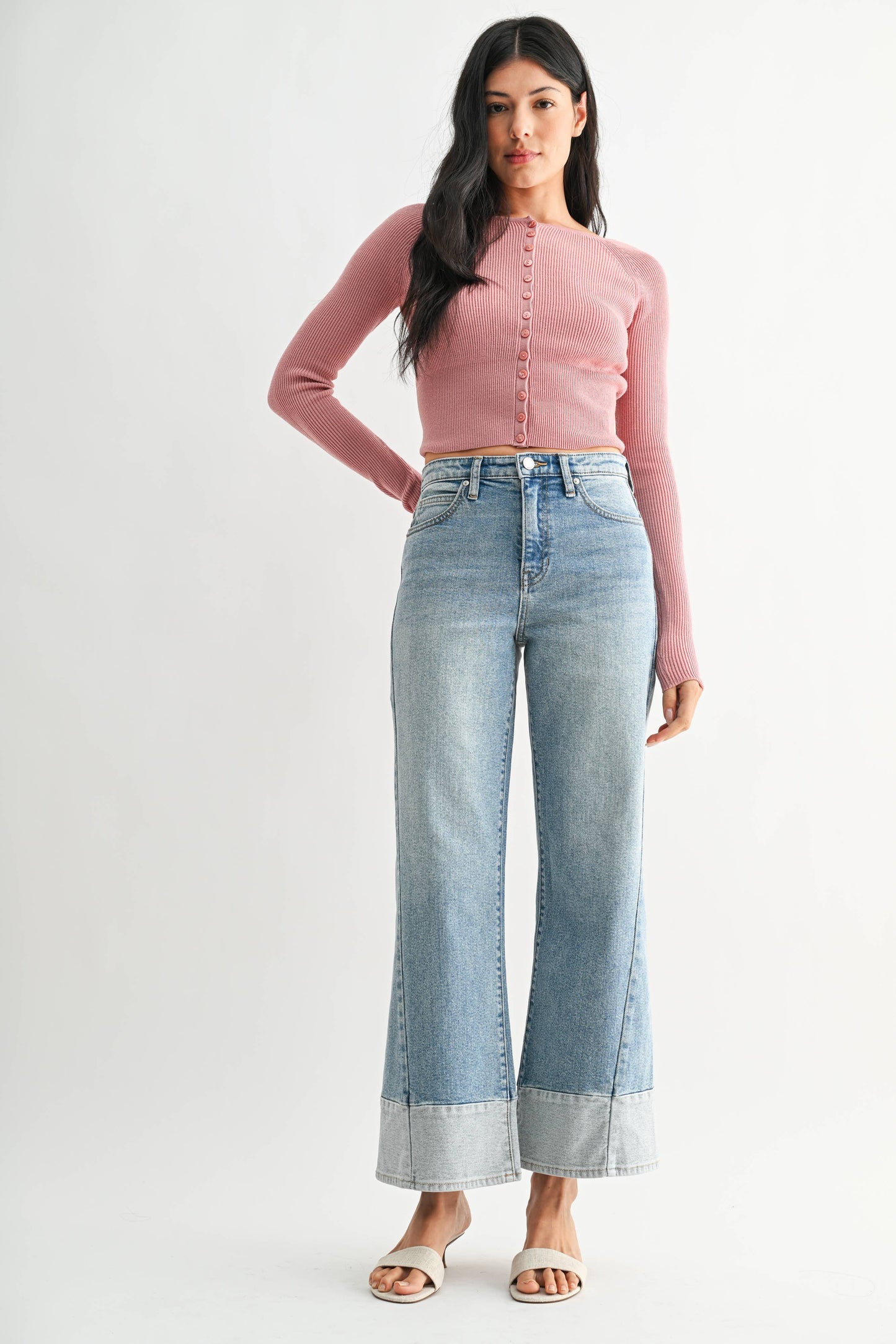 Two Toned Hem Jean