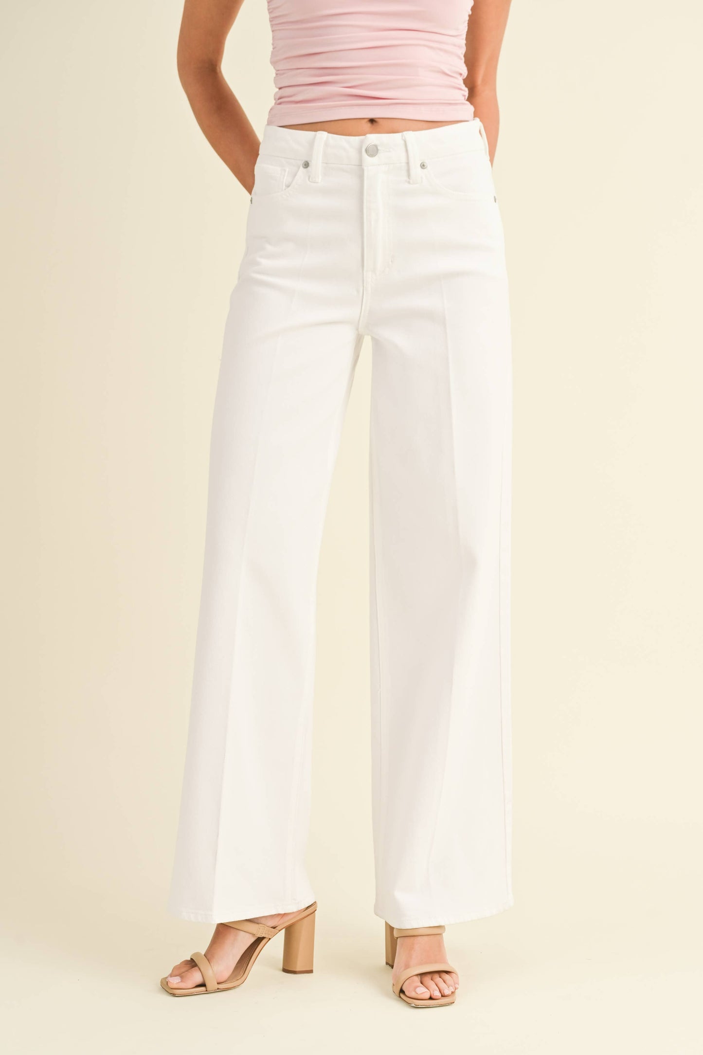Palazzo Wide Leg Jean - White
