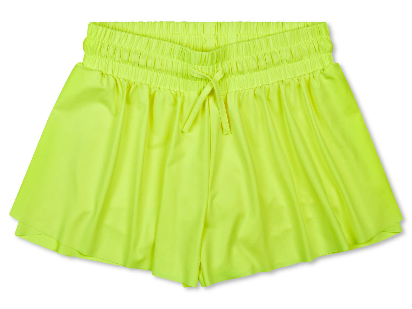 Neon Yellow Butterfly Shorts (Youth Small (6-8))