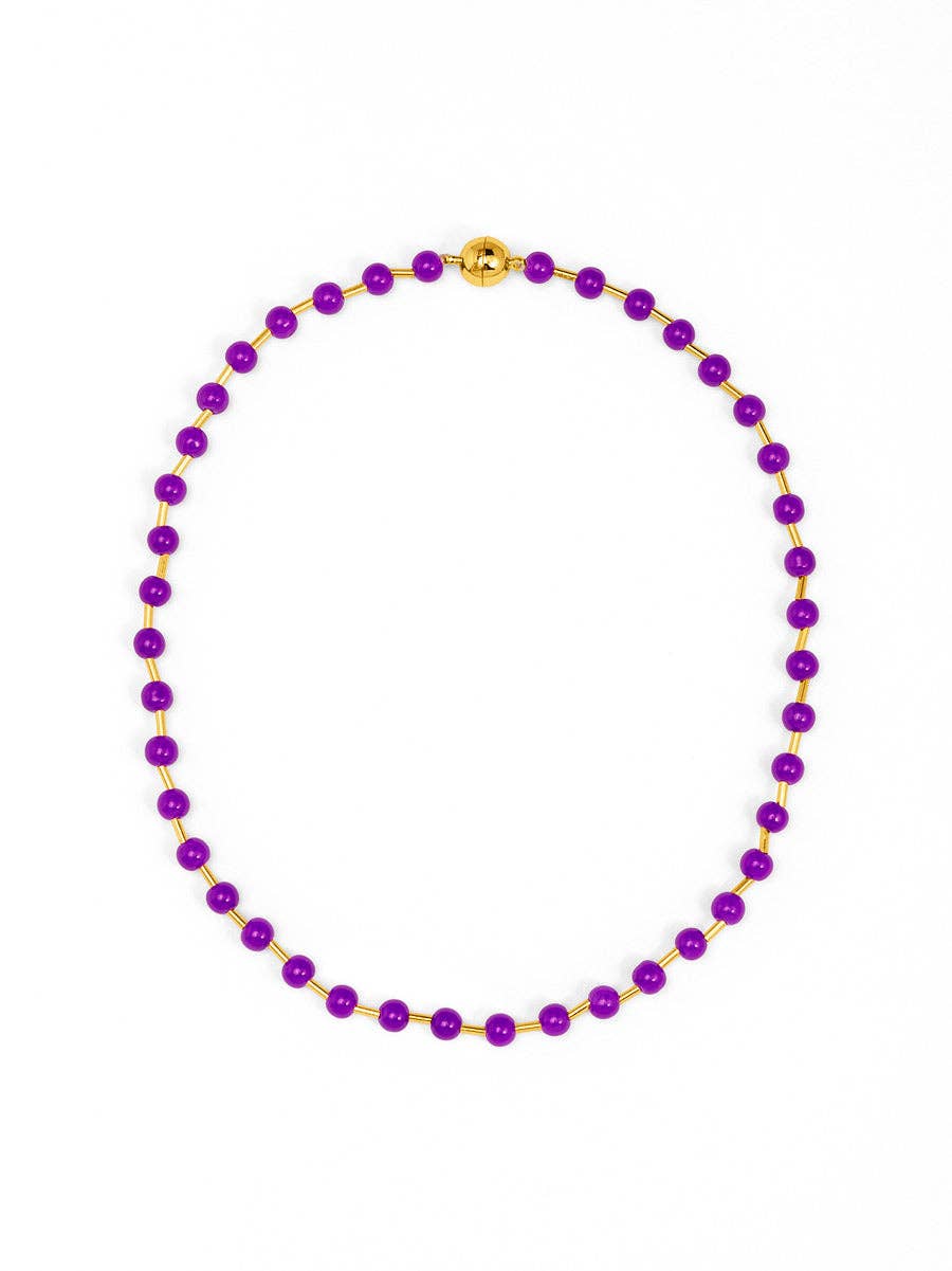 Glass Bead Magnet Short Necklace