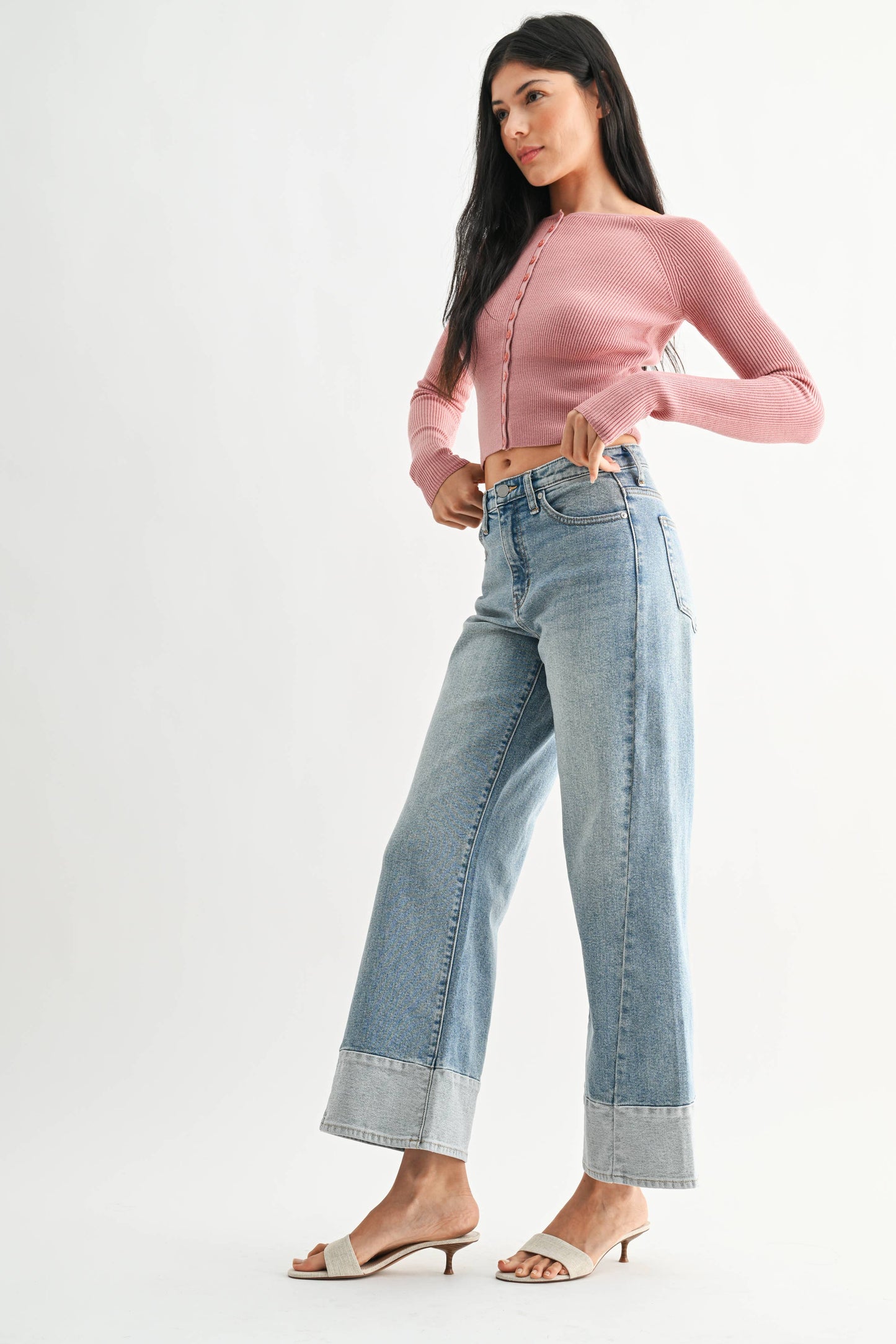 Two Toned Hem Jean