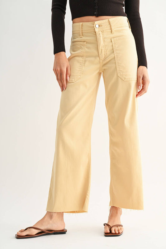 Stretch Twill Utility Wide Leg Pant - Butter