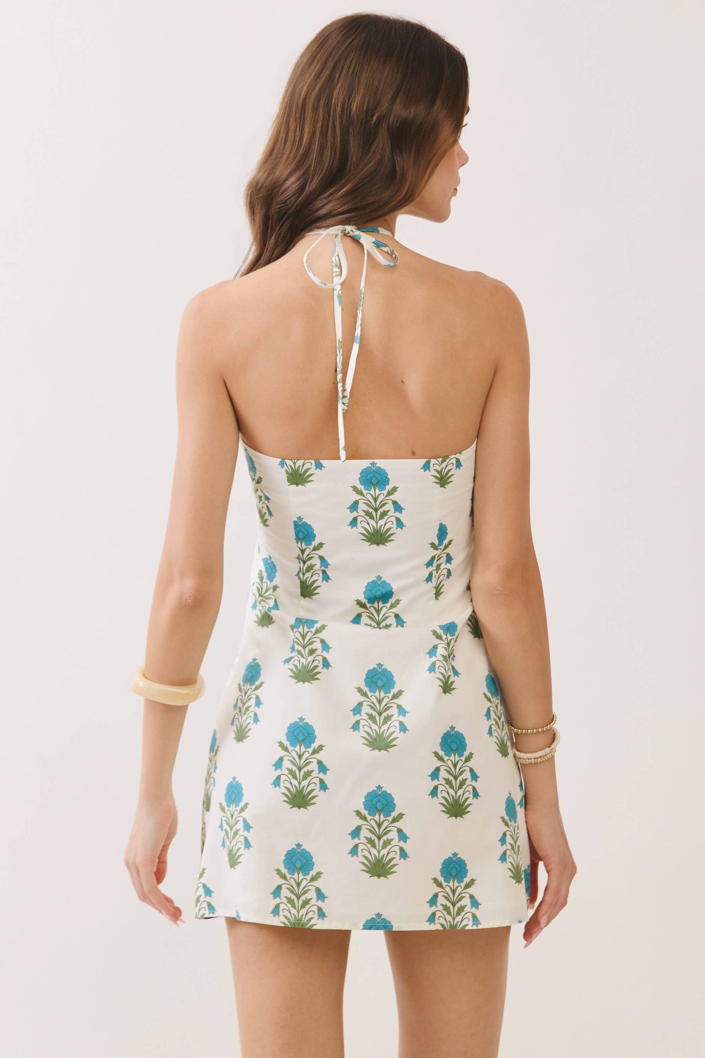 Floral Halter Neck Mini Dress