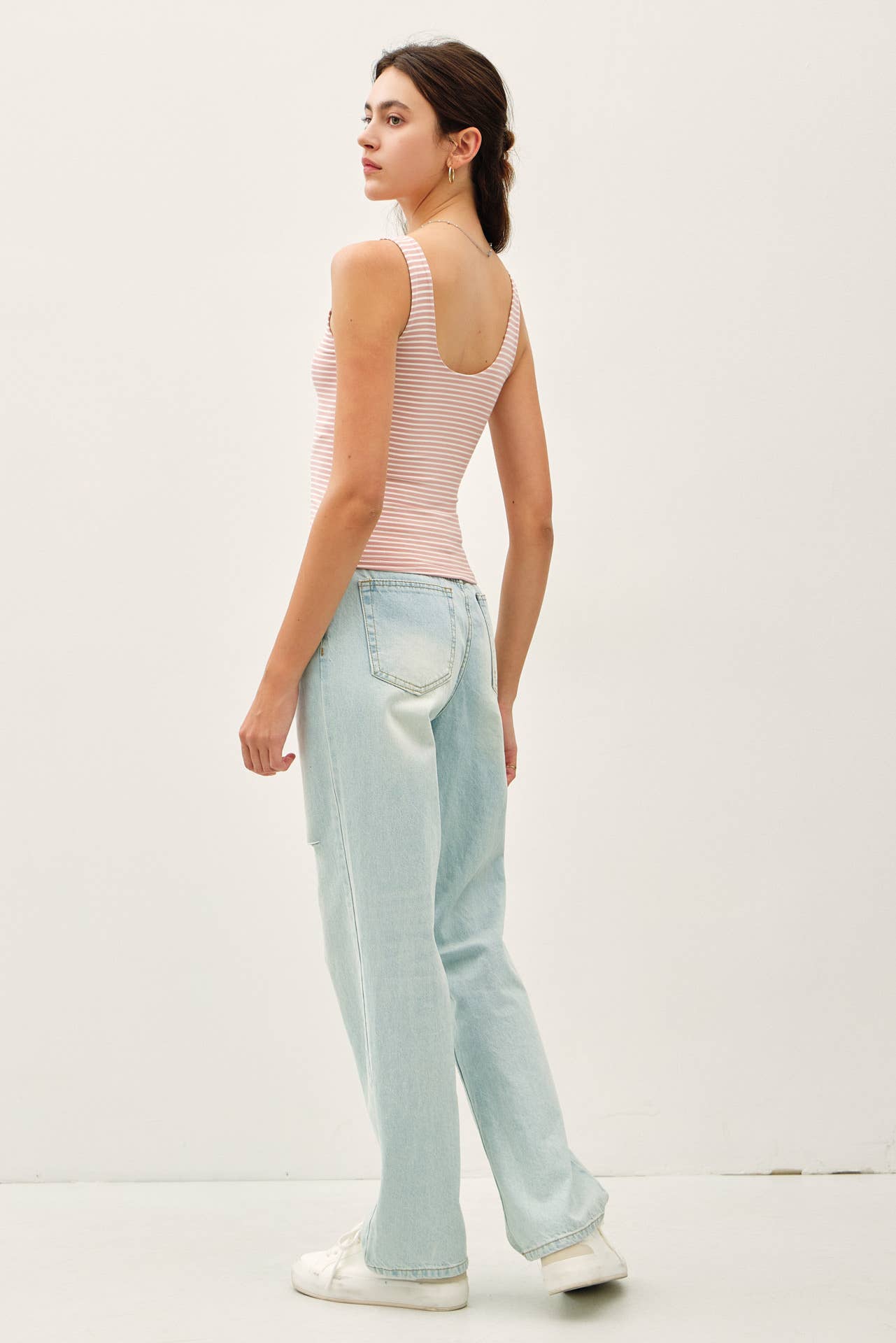 ULTRA SOFT DOUBLE LINED STRIPED TANK