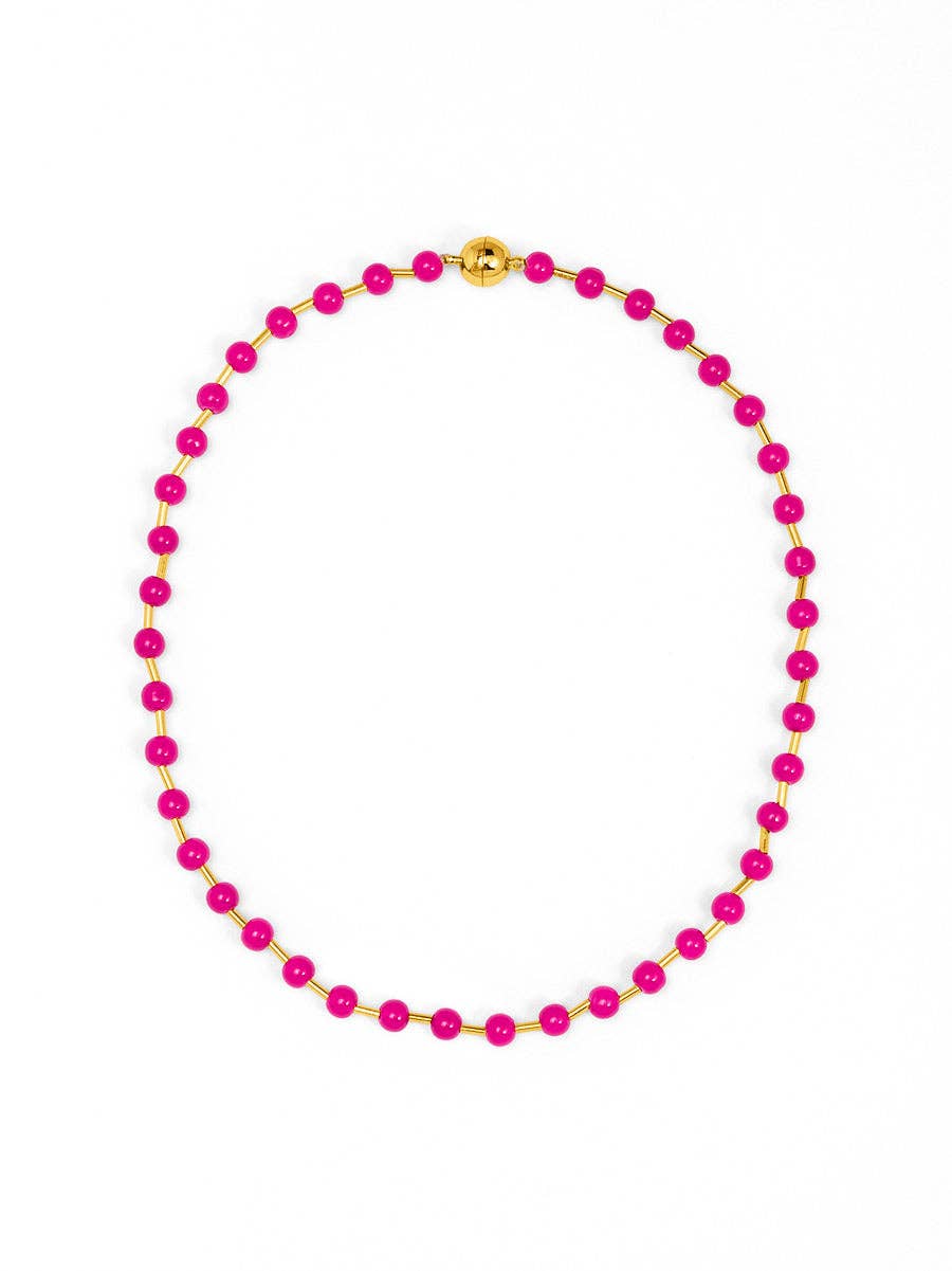 Glass Bead Magnet Short Necklace