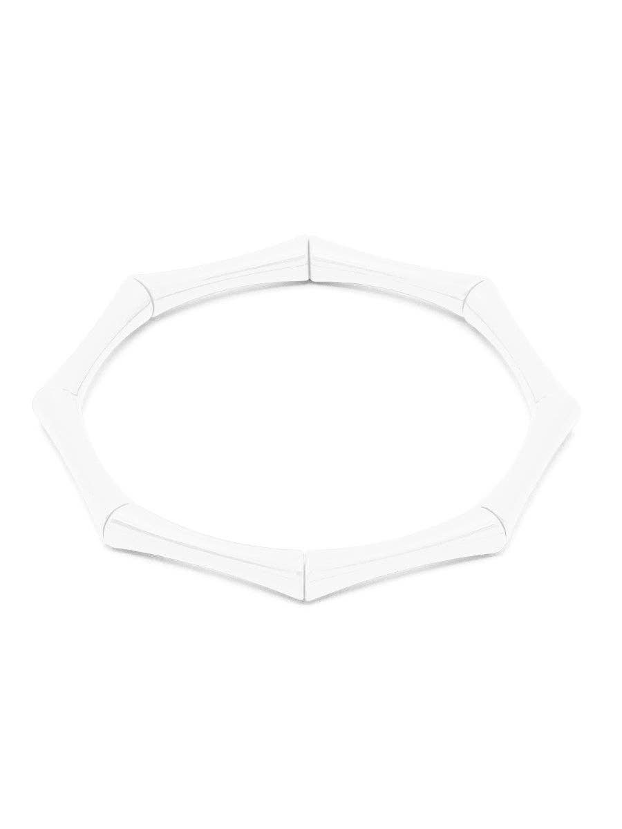 Enamel Bamboo-Style Stretch Bracelet