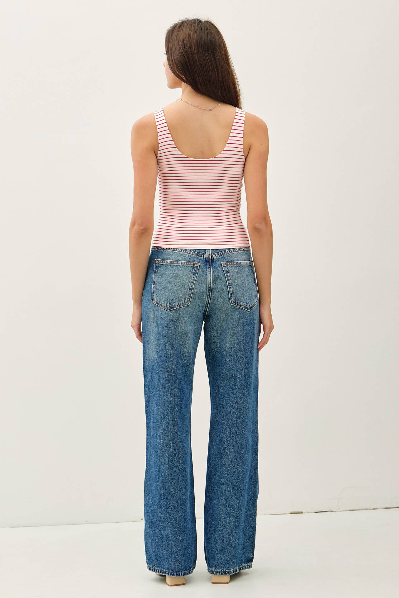 ULTRA SOFT DOUBLE LINED STRIPED TANK