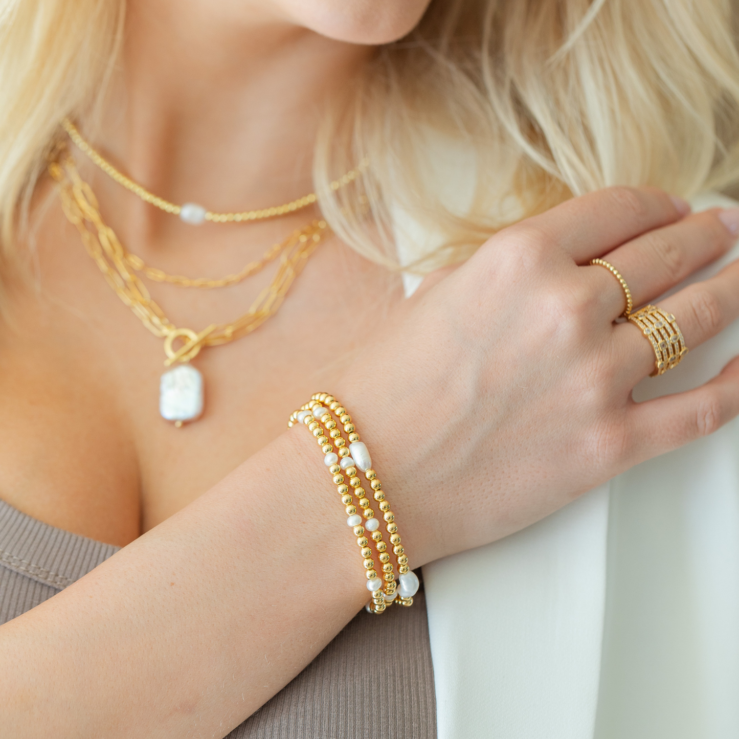 4mm Stretch Medium Pearl Bracelet