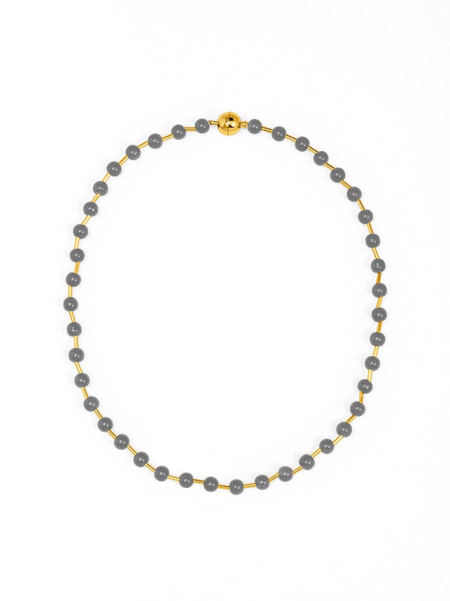 Glass Bead Magnet Short Necklace