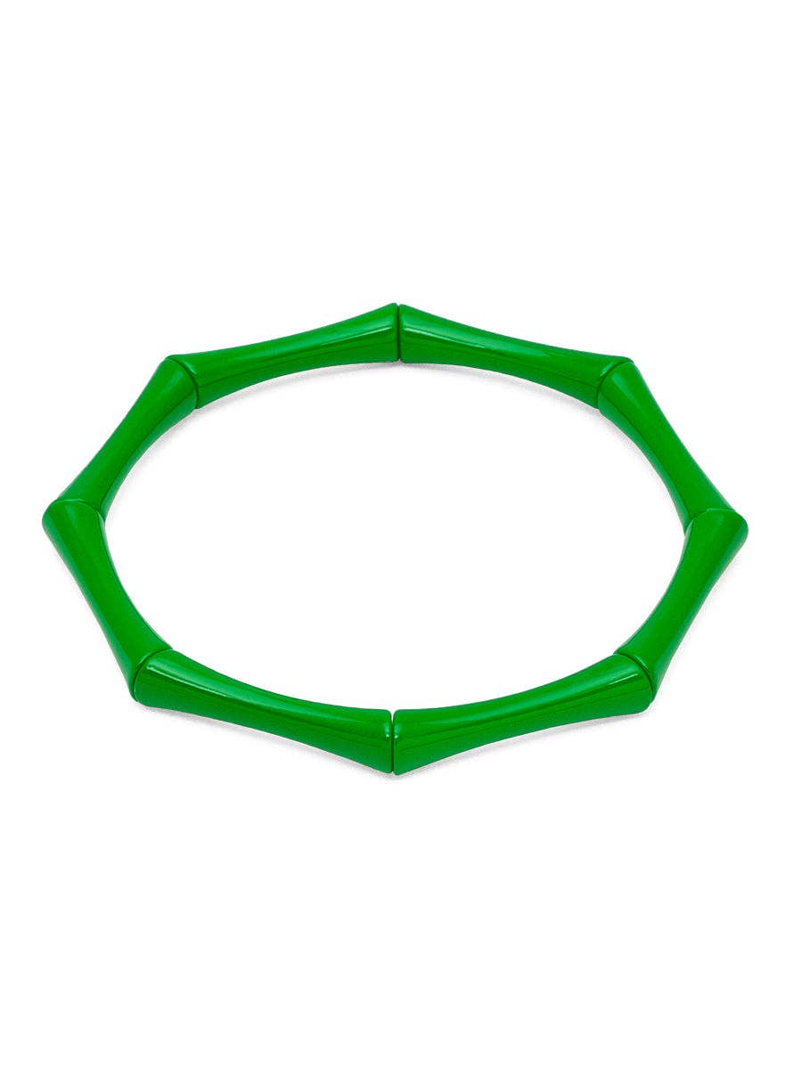 Enamel Bamboo-Style Stretch Bracelet