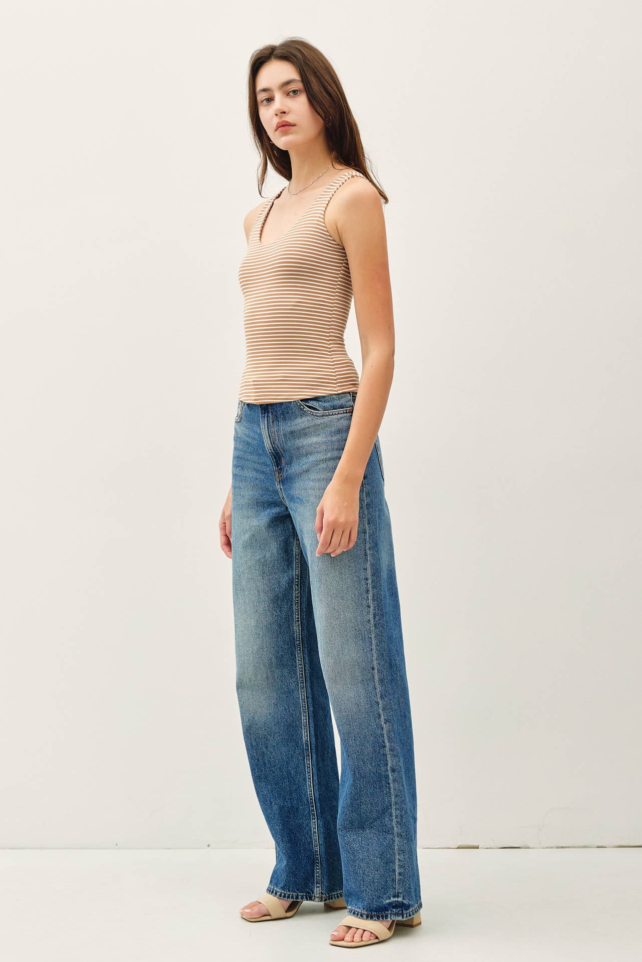 ULTRA SOFT DOUBLE LINED STRIPED TANK