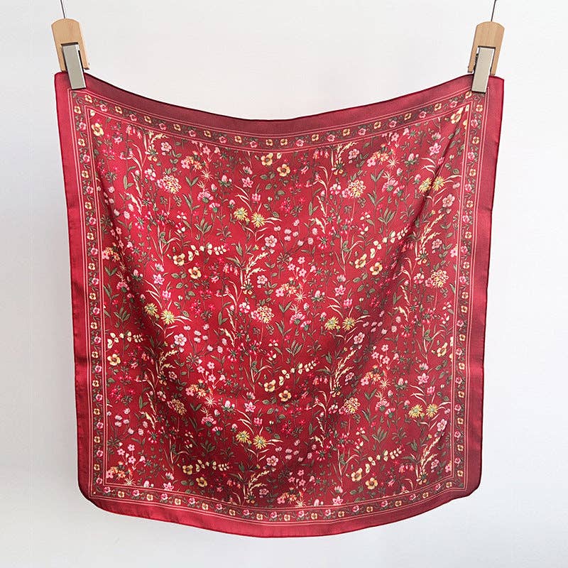 Fresh Floral Print Headscarf Square Scarf MK2BLW6W6NSI07
