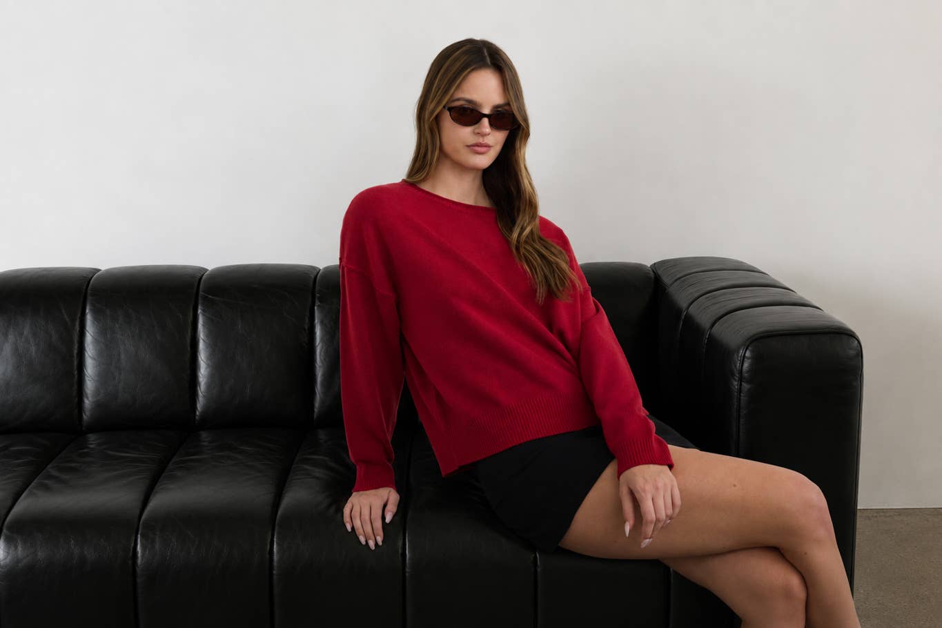 BOAT NECK RAW EDGE RELAXED KNIT PULLOVER SWEATER