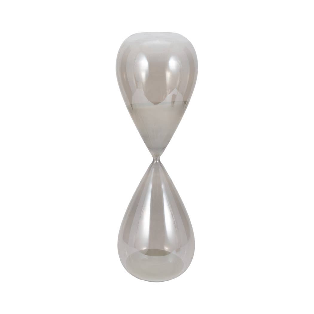 Glass Small Teardrop Silhouette Hourglass - Grey, 20 in.
