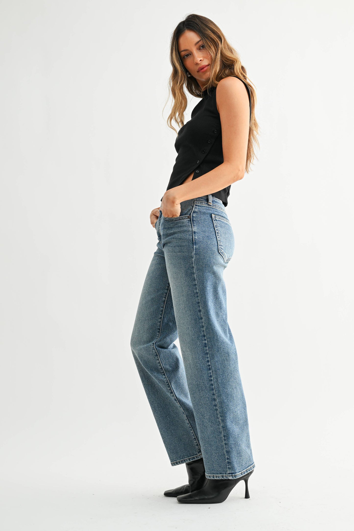 Loose Low Rise Stretch Straight