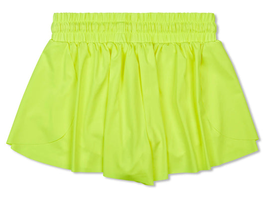 Neon Yellow Butterfly Shorts (Youth Medium (10-12))