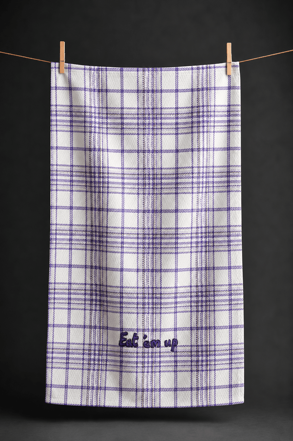 Off Eat 'Em Up Plaid Kansas State Kitchen Towel