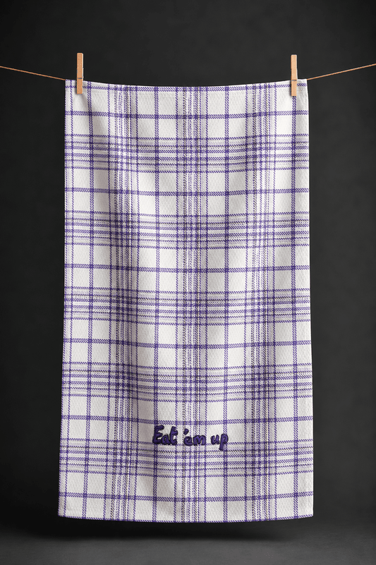 Off Eat 'Em Up Plaid Kansas State Kitchen Towel