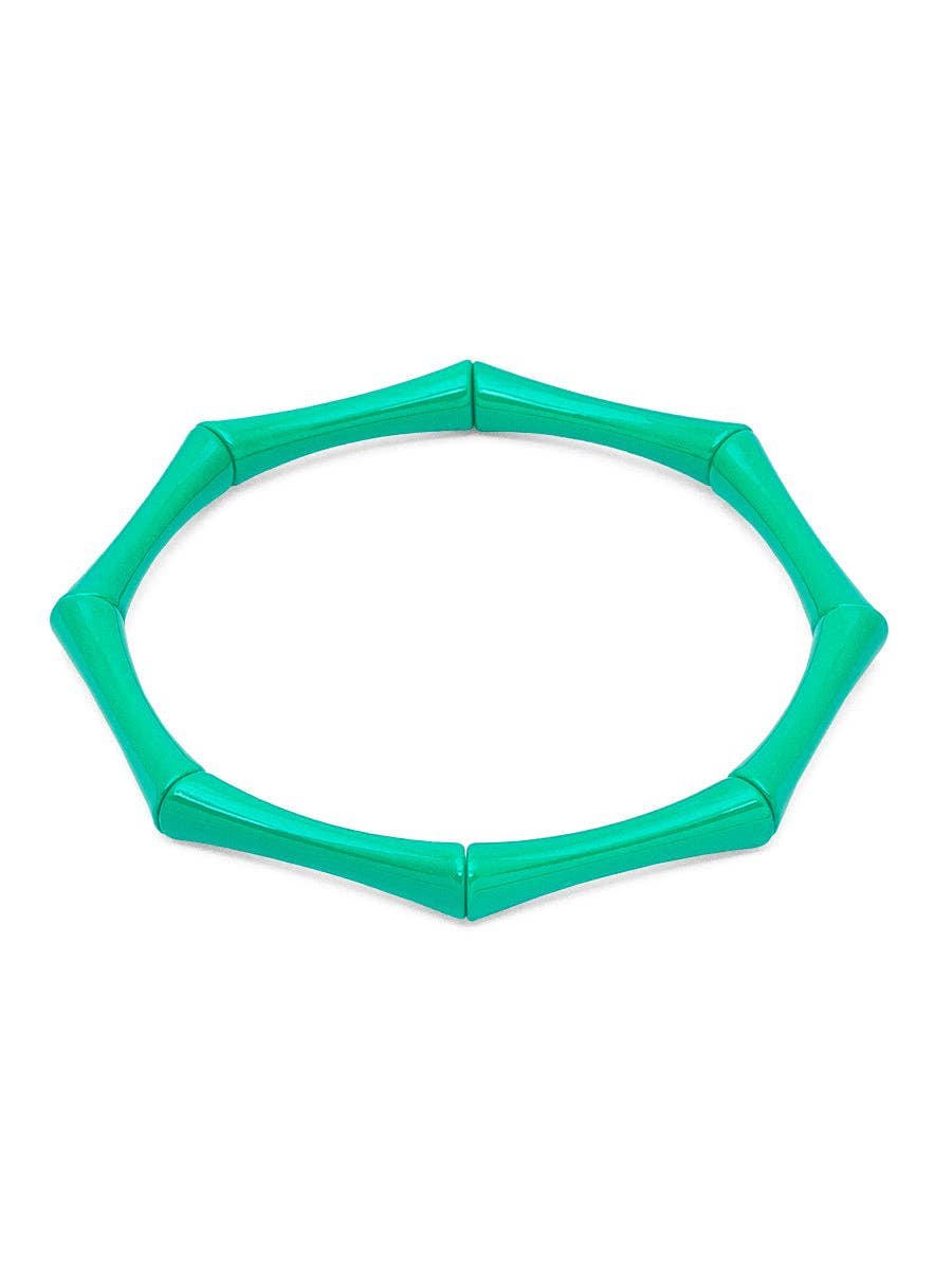 Enamel Bamboo-Style Stretch Bracelet