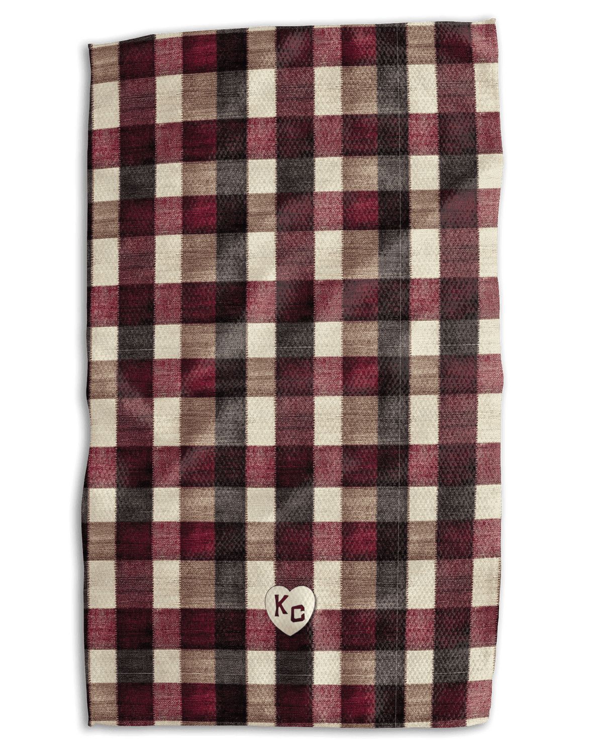 KC Hearts Cozy Plaid Kitchen Towel
