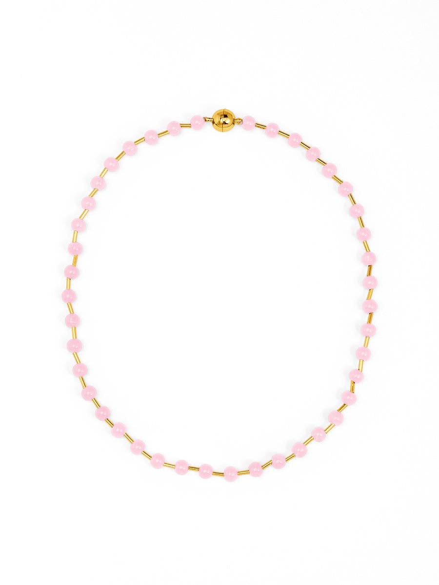 Glass Bead Magnet Short Necklace