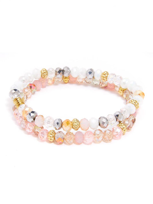 Colorful Crystal Beaded Stretch Bracelet