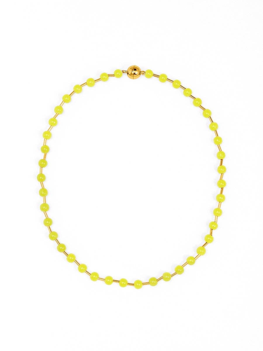 Glass Bead Magnet Short Necklace