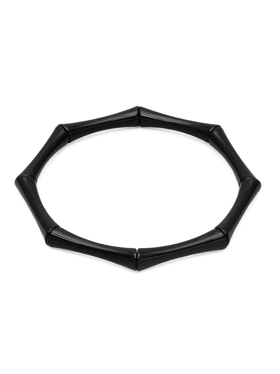 Enamel Bamboo-Style Stretch Bracelet