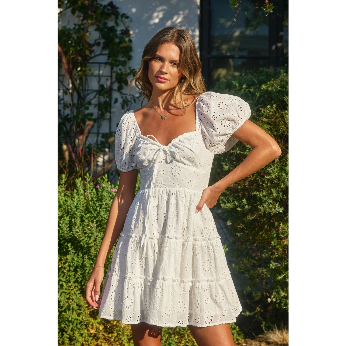 Laters Baby Eyelet Mini Dress