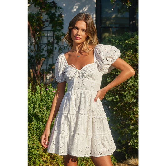 Laters Baby Eyelet Mini Dress