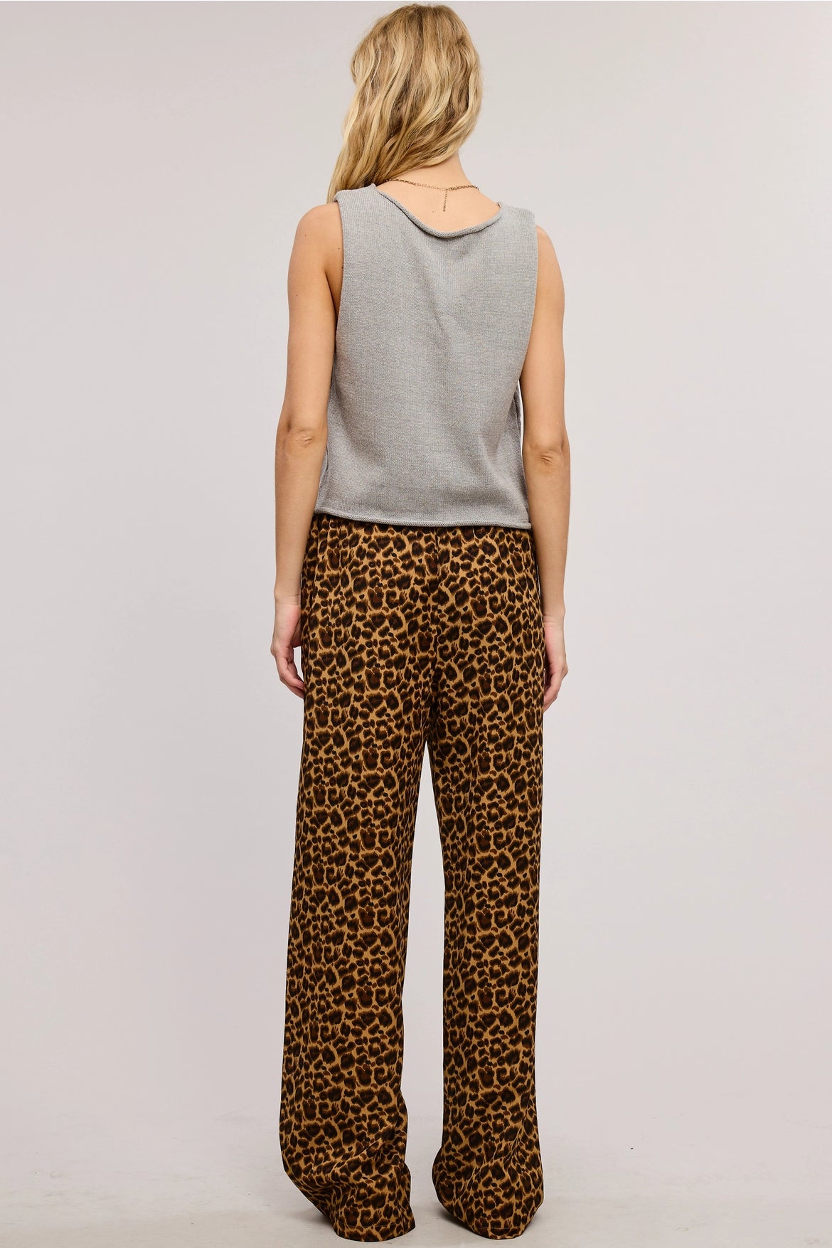 Leopard contrast pants