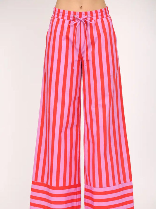 Poplin striped pants