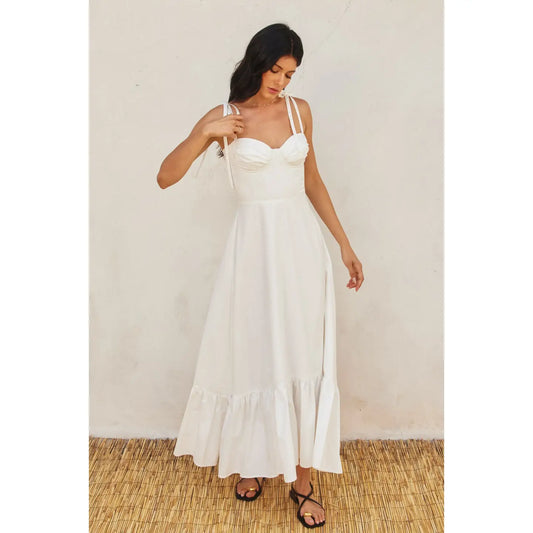 White tie strap dress